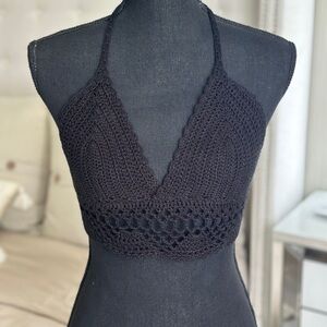 Black Crochet Top